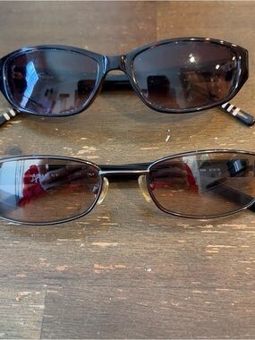 Burberry women’s Slim Oval Sunglasses lot of 2 Lacoste authentic wire rimmed